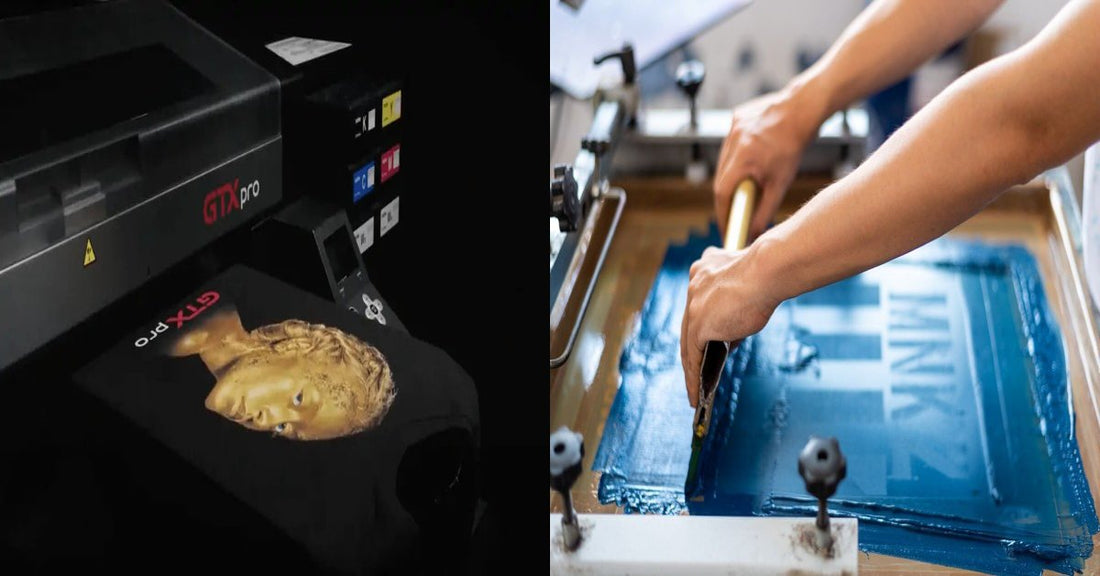 Screen printing vs DTG printing, differences between screen printing and DTG, screen printing vs direct to garment, DTG vs screen printing cost comparison, DTG vs screen printing quality