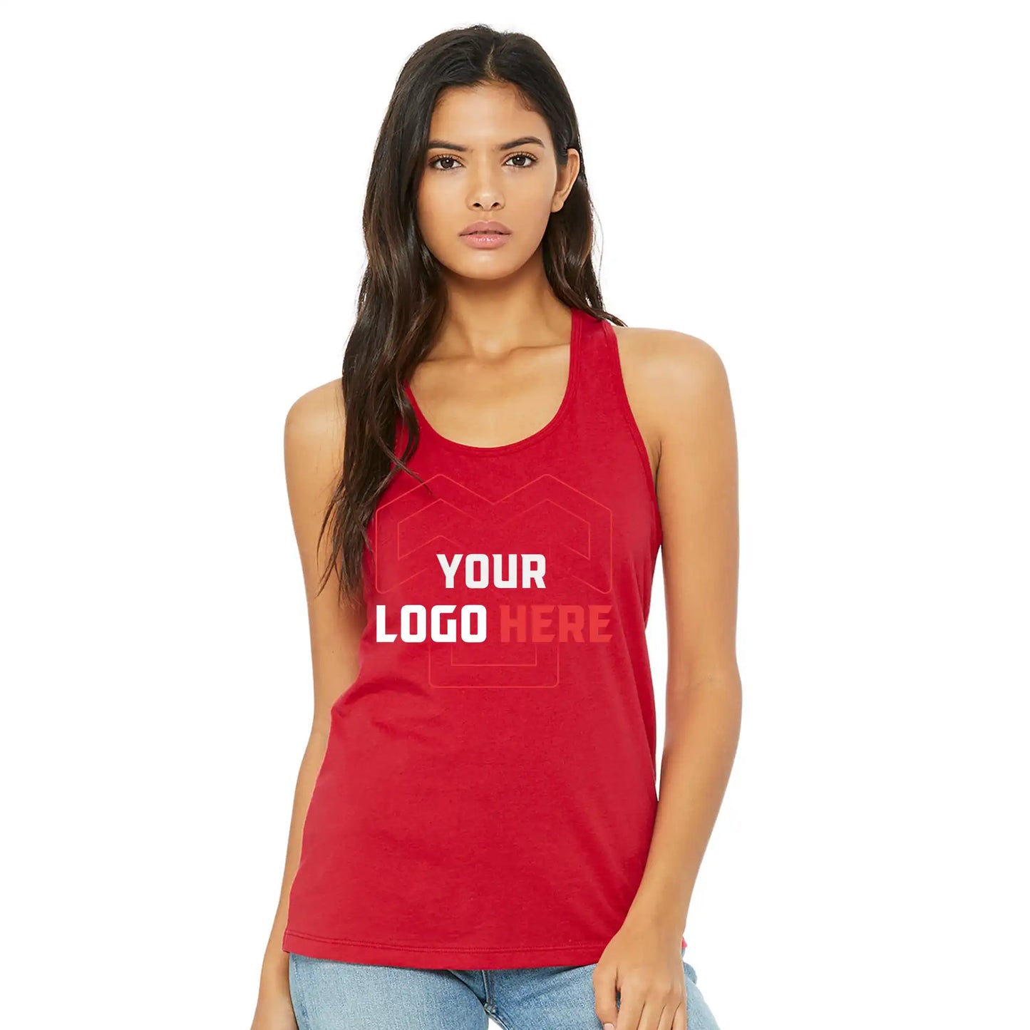 Camiseta sin mangas de jersey con espalda cruzada para mujer | Bella+Lienzo 6008