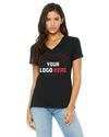 Camiseta holgada de punto con cuello en V para mujer | Bella+Lienzo 6405