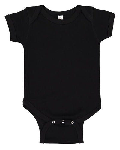 custom onesie for baby - 4400 Rabbit Skins Infant Baby Rib Bodysuit-Onesie-Rabbit Skins-Black-NB-Custom One Online