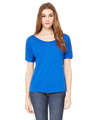 custom slouchy t shirt - 8816 Bella + Canvas Ladies' Slouchy T-Shirt-T-SHIRT-Bella + Canvas-True Royal-S-Custom One Online