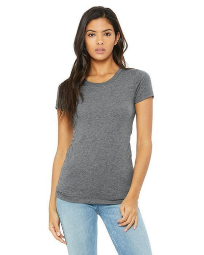 custom tri blend t shirts - B8413 Bella + Canvas Ladies' Triblend Short-Sleeve T-Shirt-T-SHIRT-Bella + Canvas-Grey-S-Custom One Online
