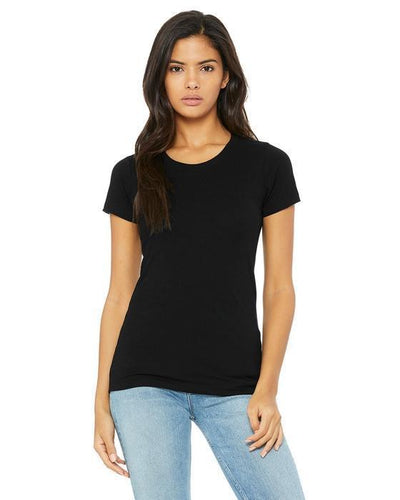 custom tri blend t shirts - B8413 Bella + Canvas Ladies' Triblend Short-Sleeve T-Shirt-T-SHIRT-Bella + Canvas-Solid Black-S-Custom One Online