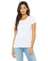 custom tri blend t shirts - B8413 Bella + Canvas Ladies' Triblend Short-Sleeve T-Shirt-T-SHIRT-Bella + Canvas-Solid White-S-Custom One Online