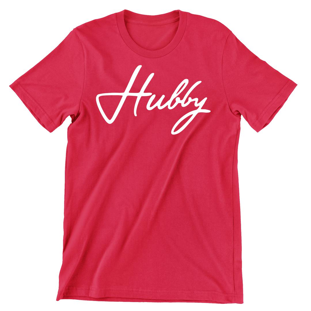 Hubby & Wifey /Left Side - t shirts for valentine's day_valentine day t shirts_valentine's day t shirts_long sleeve valentine shirts_valentine's day tee shirt_valentine day tee shirts_valentines day shirt ideas_matching couple t shirts_couple matching t shirts_matching t shirts for couples