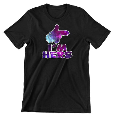 I am hers Galaxy - t shirts for valentine's day_valentine day t shirts_valentine's day t shirts_long sleeve valentine shirts_valentine's day tee shirt_valentine day tee shirts_valentines day shirt ideas_matching couple t shirts_couple matching t shirts_matching t shirts for couples