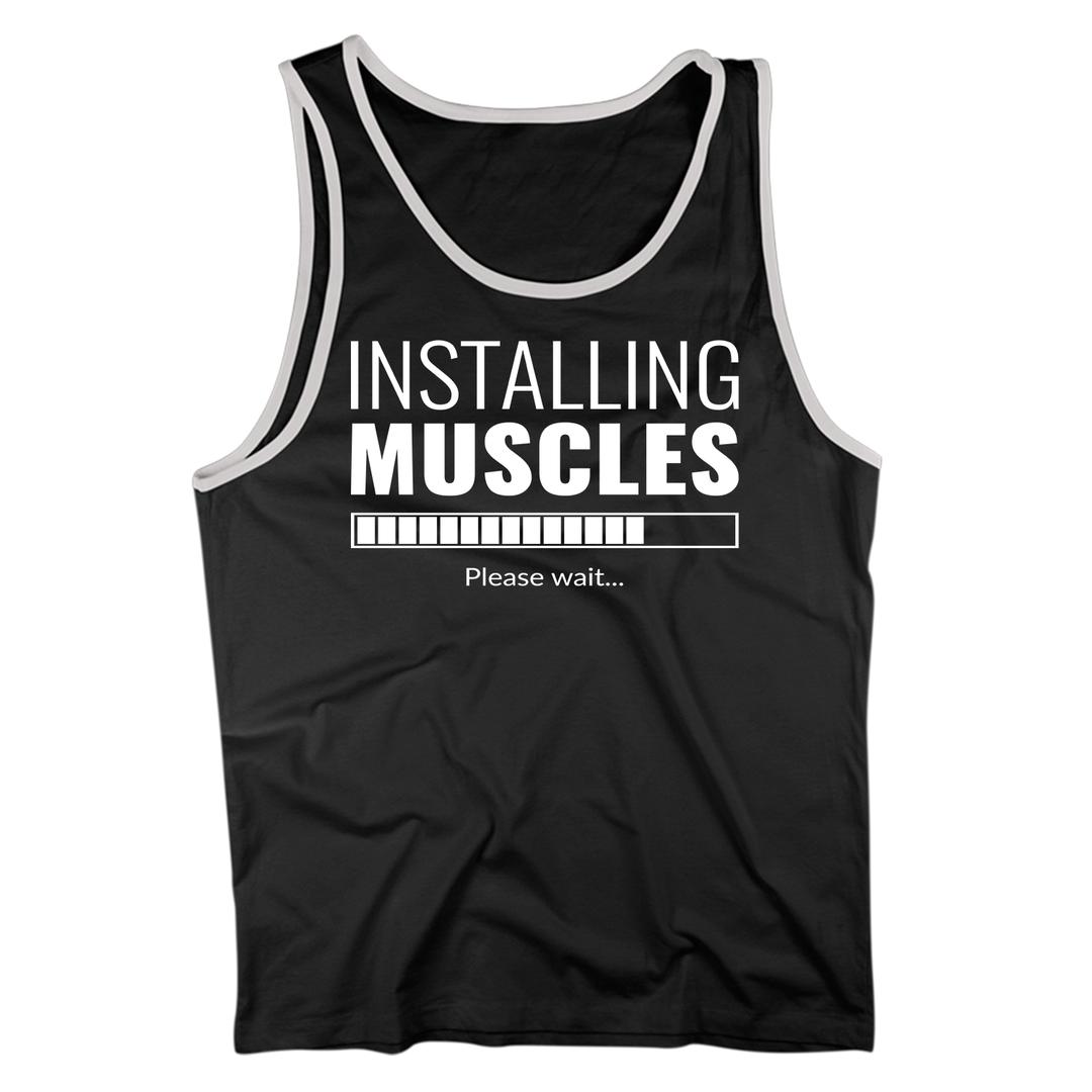 Installing Muscles.... Please Wait- mens funny gym shirts_fun gym shirts_gym funny shirts_funny gym shirts_gym shirts funny_gym t shirt_fun workout shirts_funny workout shirt_gym shirt_gym shirts