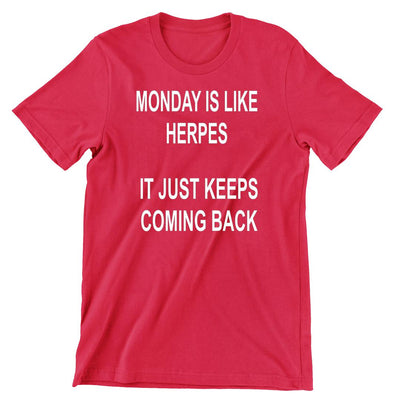 Monday Is Like Herpes - funny monday shirt_funny monday shirts
