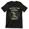 Replace Fear Of The Unknown With Curiosity- t shirts with motivational quotes_motivational quotes for t shirts_inspirational t shirts for teachers_motivational t shirts for teachers_inspirational teacher t shirts_cheap motivational t shirts_funny motivational t shirts_best motivational t shirts