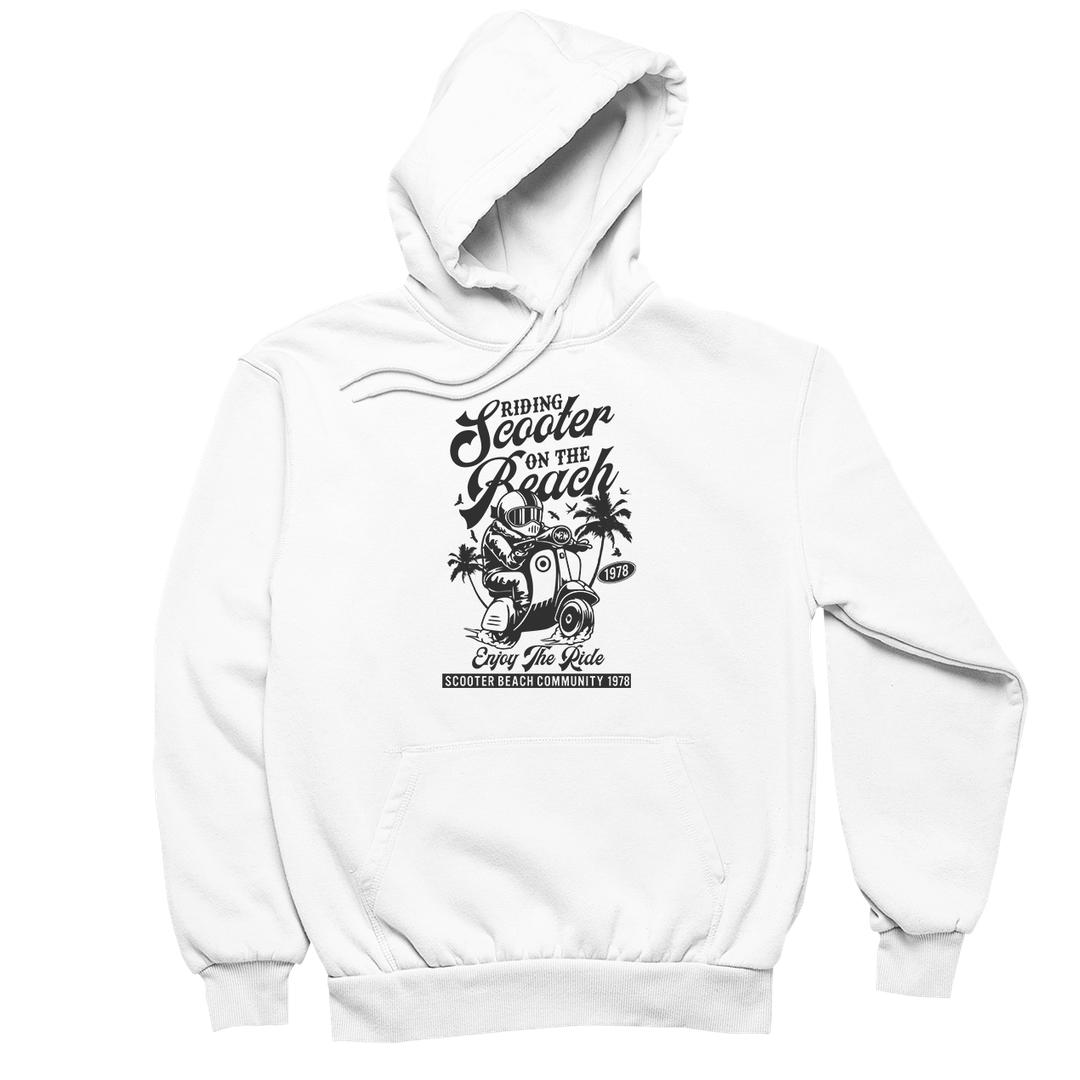 Riding Scooter On The Beach- christian biker t shirts_cool biker t shirts_biker trash t shirts_biker t shirts_biker t shirts women's_bike week t shirts_motorcycle t shirts mens_biker chick t shirts_motorcycle t shirts funny