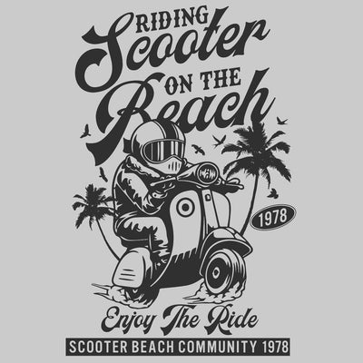 Riding Scooter On The Beach- christian biker t shirts_cool biker t shirts_biker trash t shirts_biker t shirts_biker t shirts women's_bike week t shirts_motorcycle t shirts mens_biker chick t shirts_motorcycle t shirts funny