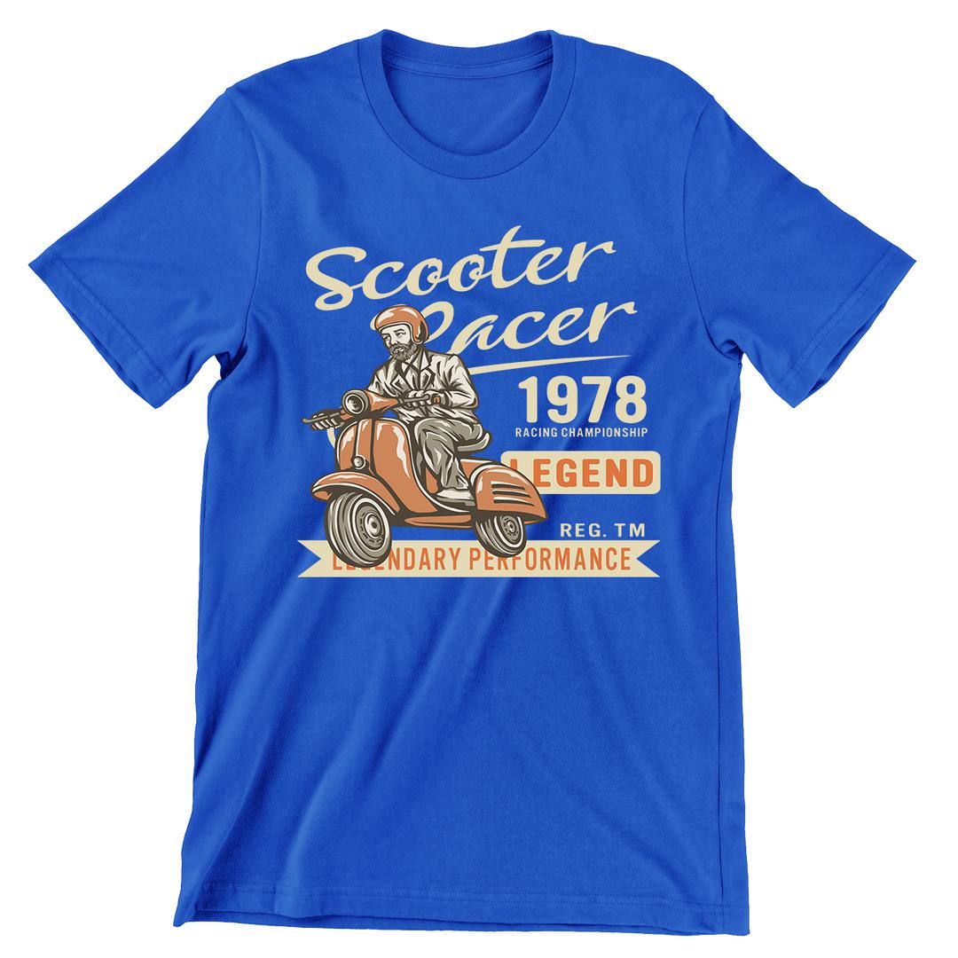 Scooter Racer Legend- christian biker t shirts_cool biker t shirts_biker trash t shirts_biker t shirts_biker t shirts women's_bike week t shirts_motorcycle t shirts mens_biker chick t shirts_motorcycle t shirts funny