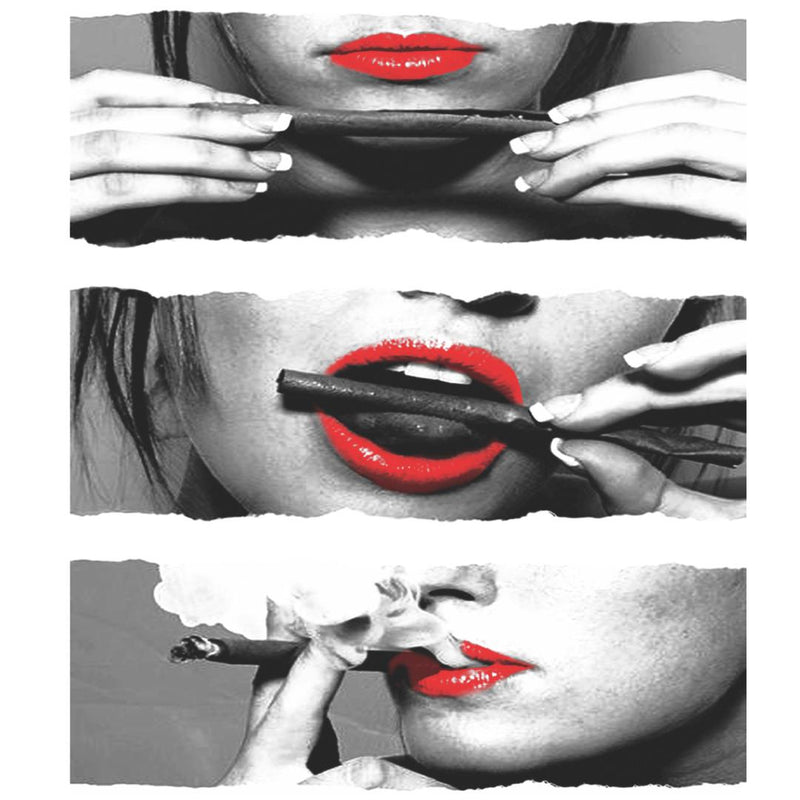 Sexy Girl Rolling Blunt red lips