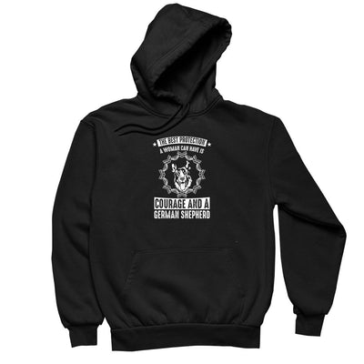 The Best Protection A Woman Can Have Courage And German Shepard - dog mom t shirts_dog t shirts custom_dog man t shirts_dog love t shirts_dog t shirts funny_big dog t shirts_dog t shirts for humans_dog t shirts_dog lovers t shirts_dog rescue t shirts_funny dog t shirts for humans