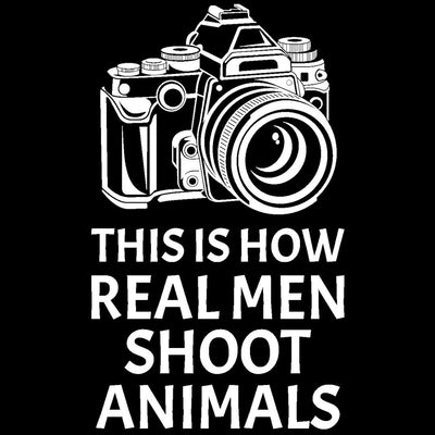 This Is How Real Men Shoot Animals - vegan friendly t shirts_vegan slogan t shirts_best vegan t shirts_anti vegan t shirts_go vegan t shirts_vegan activist shirts_vegan saying shirts_vegan tshirts_cute vegan shirts_funny vegan shirts_vegan t shirts funny