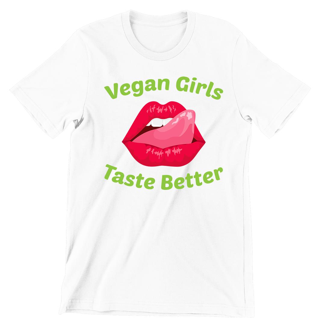 Vegan Girls Taste Better - vegan friendly t shirts_vegan slogan t shirts_best vegan t shirts_anti vegan t shirts_go vegan t shirts_vegan activist shirts_vegan saying shirts_vegan tshirts_cute vegan shirts_funny vegan shirts_vegan t shirts funny