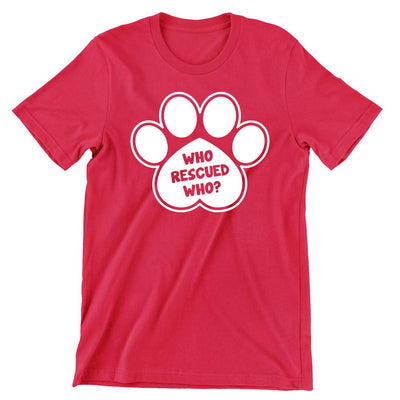Who Rescued Who? - dog mom t shirts_dog t shirts custom_dog man t shirts_dog love t shirts_dog t shirts funny_big dog t shirts_dog t shirts for humans_dog t shirts_dog lovers t shirts_dog rescue t shirts_funny dog t shirts for humans